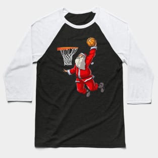 Basketball Santa Baseball T-Shirt